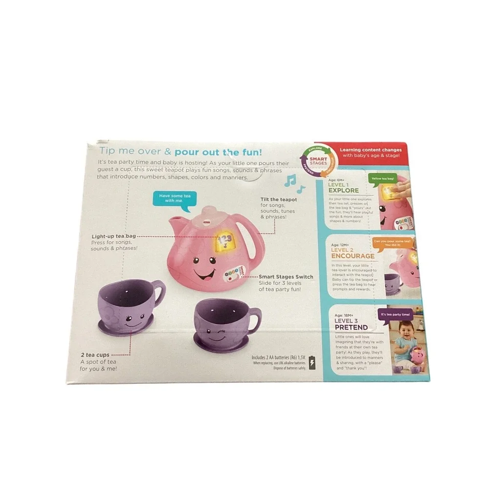 Fisher-Price Laugh & Learn Tea For‎ Two Musical Teapot Set Pink Smart Stages NEW
